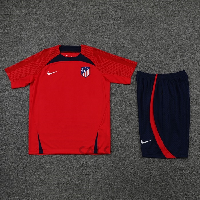 Tuta da Track Atletico Madrid Manica Corta 2022-2023 Rosso - Pantaloncini
